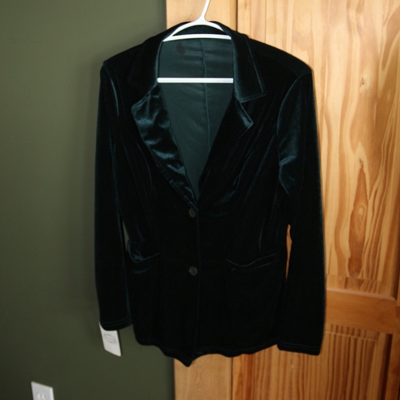 NWT Dark green velvet blazer - Picture 1 of 7